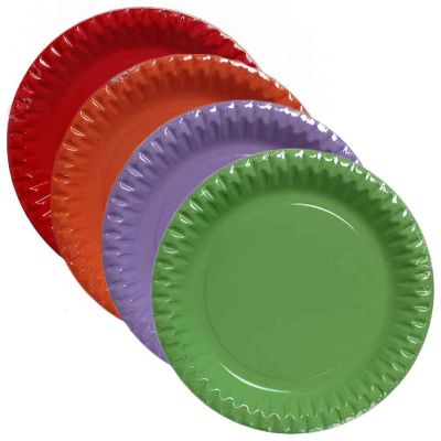 Piatti di carta in cartoncino per feste Ø23 cm colori a scelta