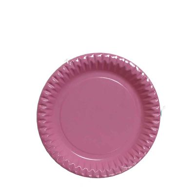 Piatti di carta rosa in cartoncino per feste DOpla Party Ø23 cm