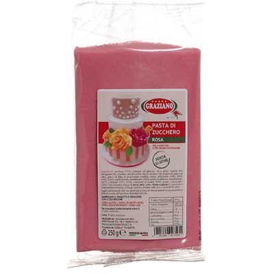 Pasta di zucchero rosa per copertura 250 g Graziano