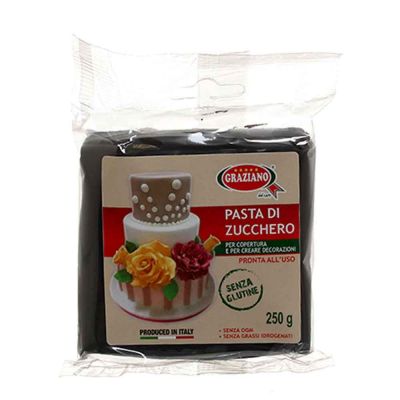 Pasta di zucchero nera per copertura 250 g Graziano