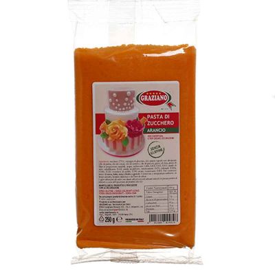 Pasta di zucchero arancio per copertura 250 g Graziano