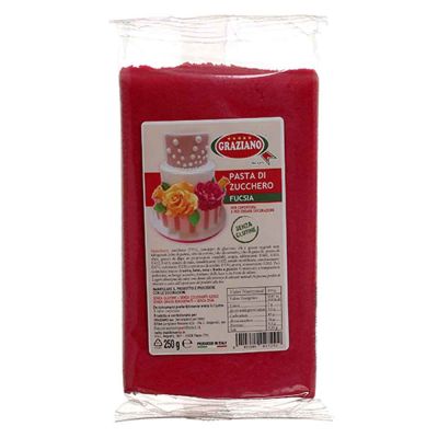 Pasta di zucchero fucsia per copertura 250 g Graziano