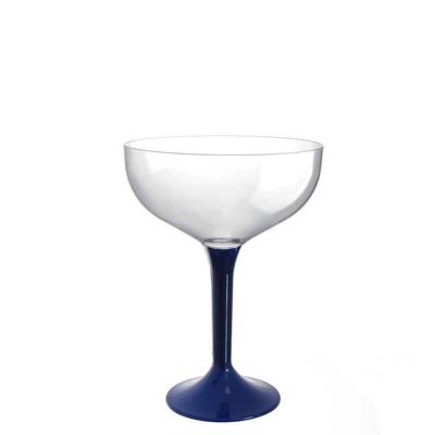 Coppe champagne riutilizzabili in plastica blu perlato 205ml