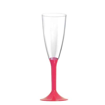 Calici Flute riutilizzabili in plastica rosa corallo 120ml