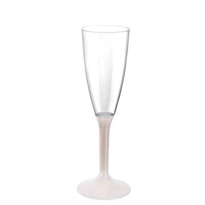 Calici Flute riutilizzabili in plastica bianco perla 120ml