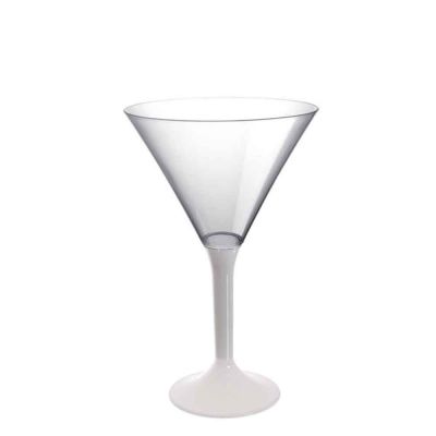 Coppe aperitivo Martini riutilizzabili in plastica bianca 185ml