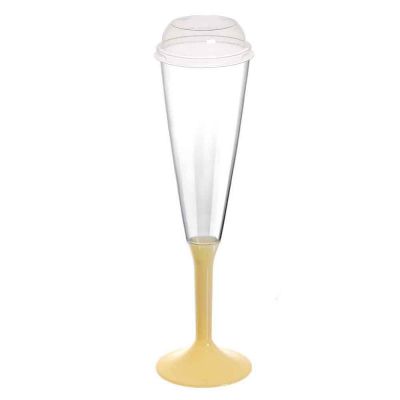 Calici Flute Maxi riutilizzabili champagne 160ml con coperchio