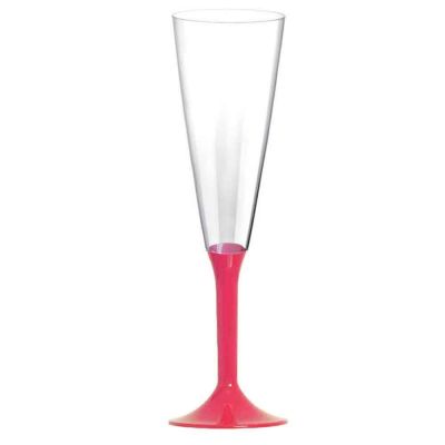 Calici Flute riutilizzabili in plastica rosa corallo 160ml