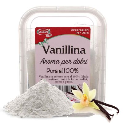 Vanillina aroma puro per dolci in polvere 10 g Graziano