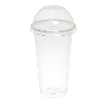 100 Bicchieri Tumbler Kristal PET 350cc con coperchio a cupola senza foro
