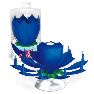 Candela fontana pirotecnica per torte Pyrogiochi Fiore musicale blu