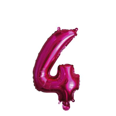 Palloncino Mylar Numero 4 Fucsia Medio 14″ 35 cm