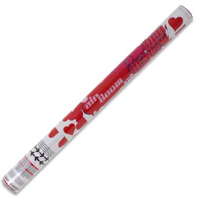 Tubo sparacoriandoli ad aria compressa Pyrogiochi Air Boom 60 cm cuori rossi