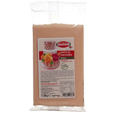 Pasta di zucchero rosa pesca per copertura 250 g Graziano