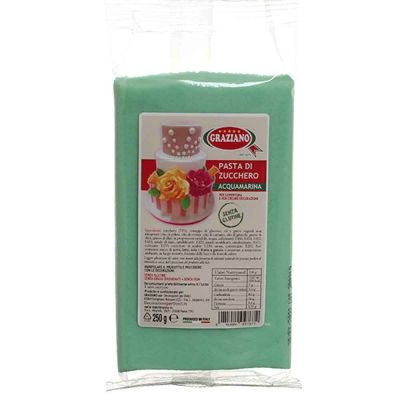 Pasta di zucchero acquamarina per copertura 250 g Graziano