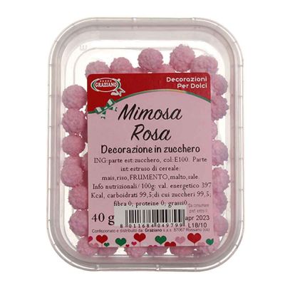 Palline di zucchero rosa Mimosa per decorazione 40 g Graziano