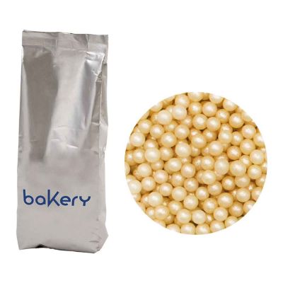 Perle di zucchero color bianco perla per decorazione 1kg Bakery