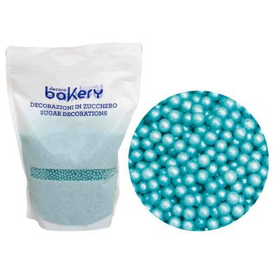 Perle di zucchero color azzurro per decorazione 1kg Bakery