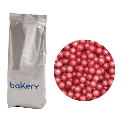 Perle di zucchero color rosa per decorazione 1kg Bakery