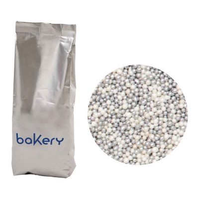 Perline di zucchero argento e perla per decorazione 1kg Bakery
