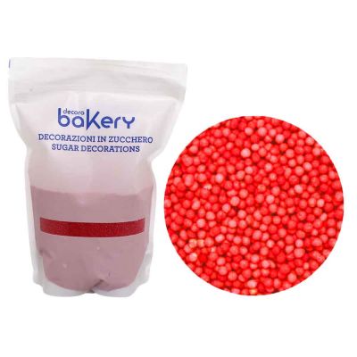 Perline di zucchero color rosso per decorazione 1kg Bakery