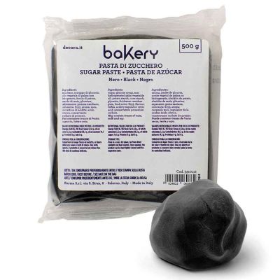 Pasta di zucchero nera professionale 500 g Bakery