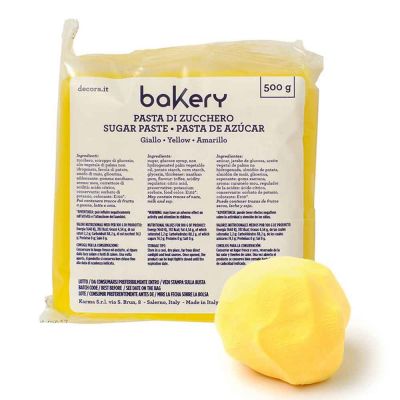 Pasta di zucchero gialla professionale 500 g Bakery