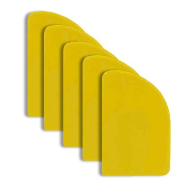5 Spatole raschietto tagliapasta in plastica gialla lato curvo