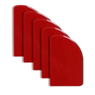 5 Spatole raschietto tagliapasta in plastica rossa lato curvo