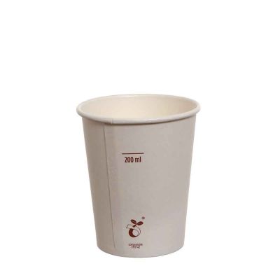 Bicchieri compostabili in cartoncino bianco 240 ml