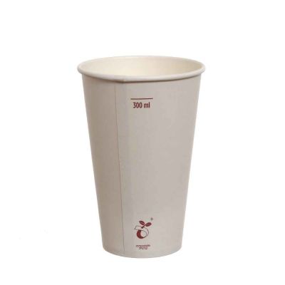 Bicchieri compostabili in cartoncino bianco 350 ml