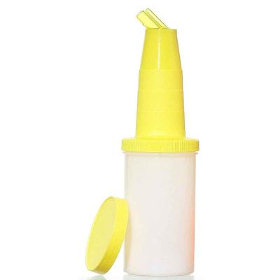 Speed bottle bottiglia versatore con beccuccio giallo per barman 1 litro