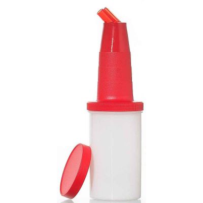 Speed bottle bottiglia versatore con beccuccio rosso per barman 1 litro