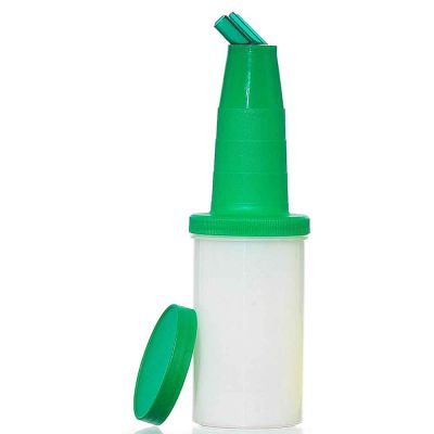 Speed bottle bottiglia versatore con beccuccio verde per barman 1 litro