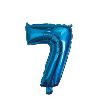 Palloncino Mylar Numero 7 Blu Medio 14″ 35 cm