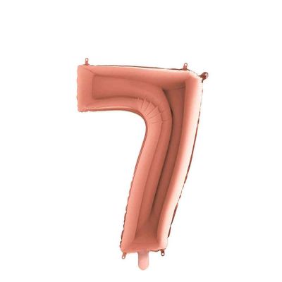 Palloncino Mylar Numero 7 Rosa Gold Medio 14″ 35 cm