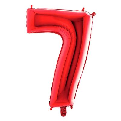 Palloncino Mylar Numero 7 Rosso Grande 40″ 101 cm