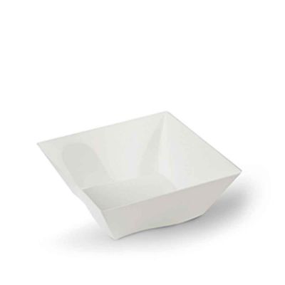 Vaschette quadrate bianche in plastica rigida 16x16cm