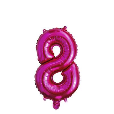 Palloncino Mylar Numero 8 Fucsia Medio 14″ 35 cm