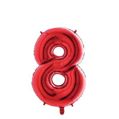 Palloncino Mylar Numero 8 Rosso Medio 14″ 35 cm