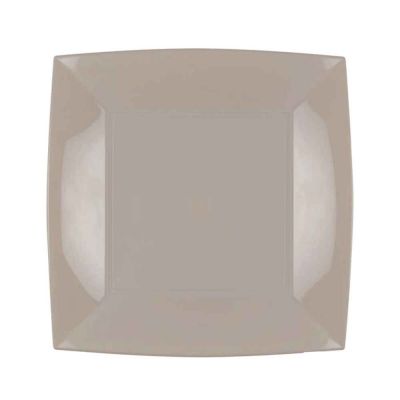 Piatti quadrati lavabili per microonde beige tortora 23x23 cm