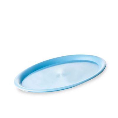 Mini vassoio ovale in plastica azzurra per servizio 23x17 cm 