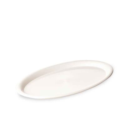 Mini vassoio ovale in plastica bianca per servizio 23x17 cm 