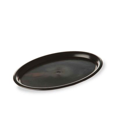 Mini vassoio ovale in plastica nera per servizio 23x17 cm 
