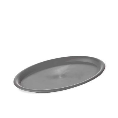 Mini vassoio ovale in plastica grigia per servizio 23x17 cm 