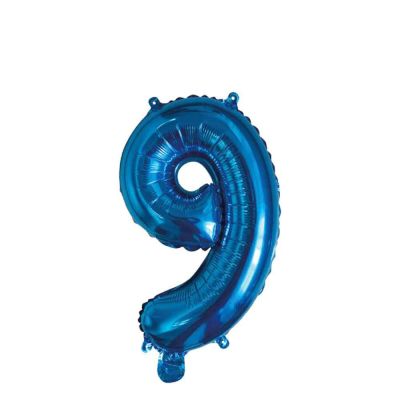 Palloncino Mylar Numero 9 Blu Medio 14″ 35 cm