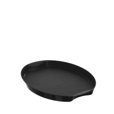 Vassoio ovale nero soft touch antiscivolo da servizio 30x22 cm