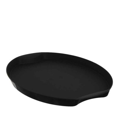 Vassoio ovale nero soft touch antiscivolo da servizio 42x30 cm