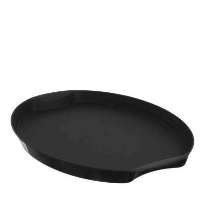 Vassoio ovale nero soft touch antiscivolo da servizio 42x30 cm