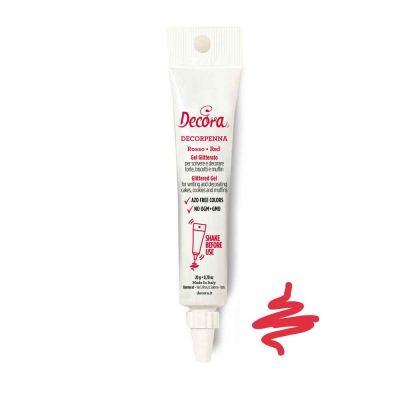 Decorpenna gel glitterato rosso 20g